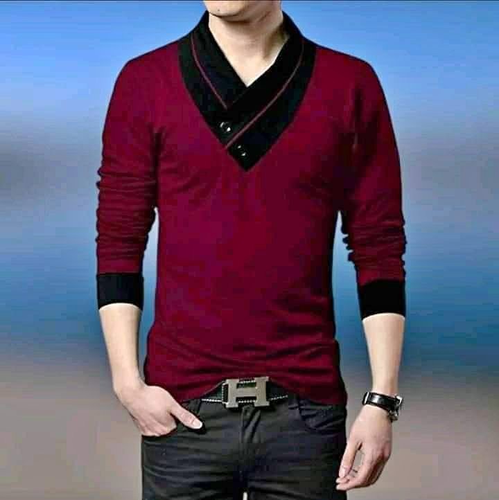 Cotton full sleeve V-Neck T-Shirt For Men